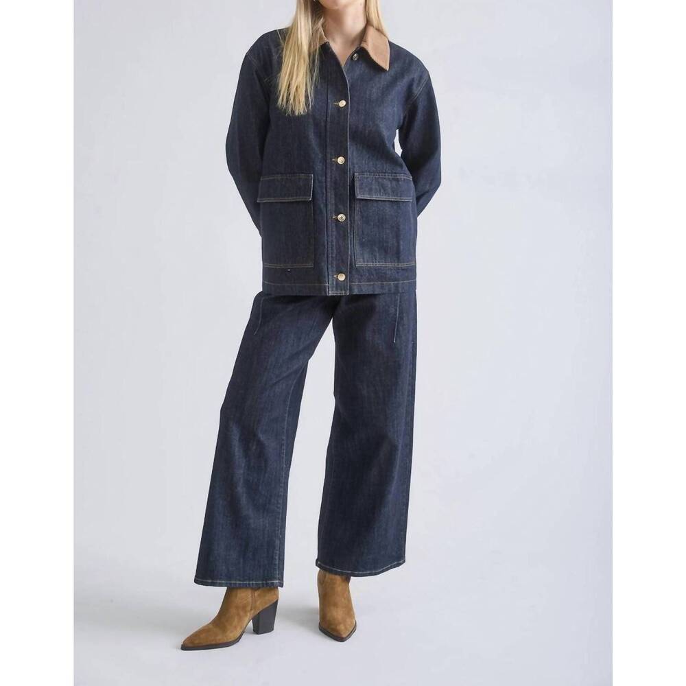 NEW BLU PEPPER oversize corduroy collar shirt jacket in denim - Picture 6 of 6